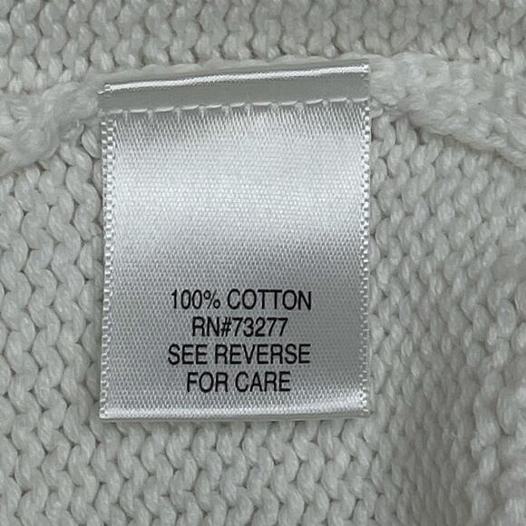 Croft & Barrow All Cotton White Full Zip Cardigan Size PM - Picture 7 of 10